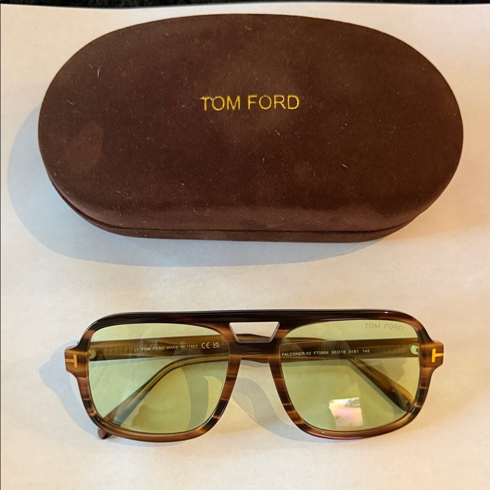 Tom Ford Tortoise Sunglasses with Yellow Lenses